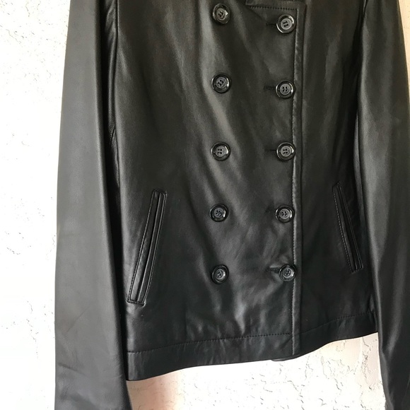 Vince Lamb black leather jacket new like new M - Picture 2 of 5